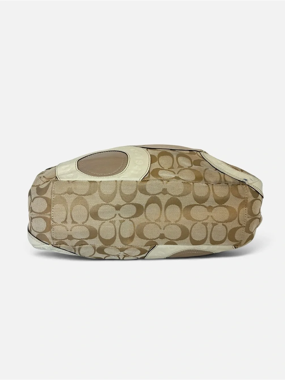 Coach Neutral Multi Circle Patch Hobo with Gold Hardware